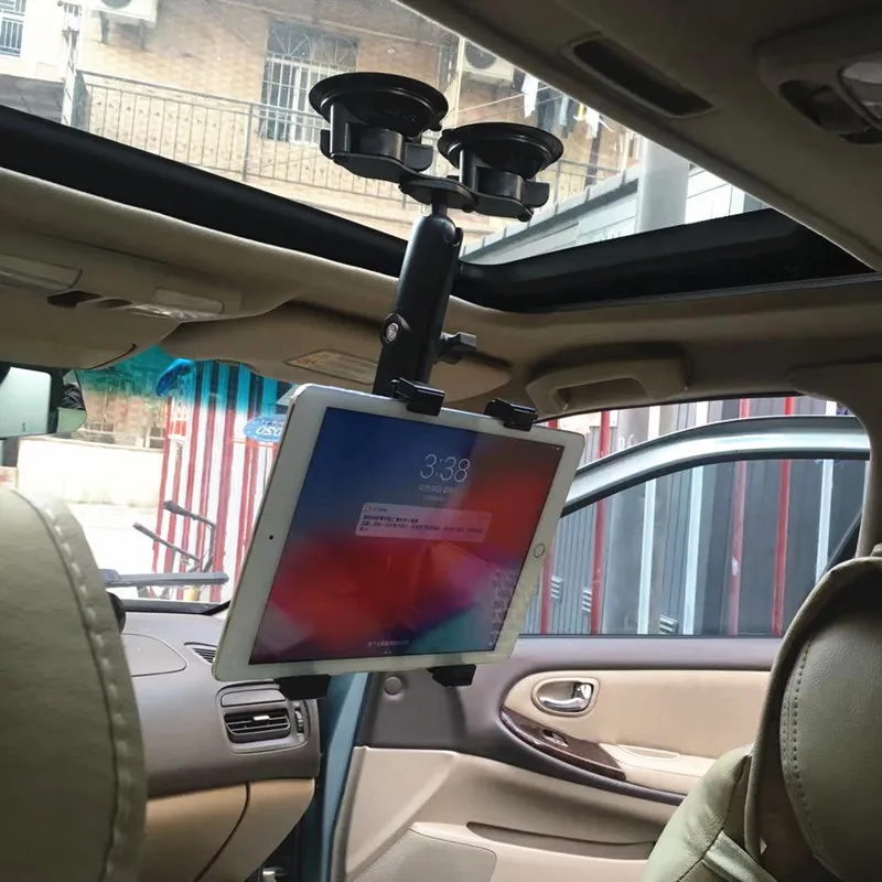 Heavy duty dual tablet suction cup mount with 1 inch ball head for ram mounts for ipad mini air 1 2 3 4