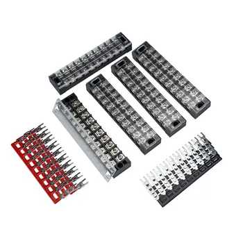 

5PCS Set Dual Row Screw Barrier Terminal Block Strip Wiring Board 25A Screw Terminal Blocks W