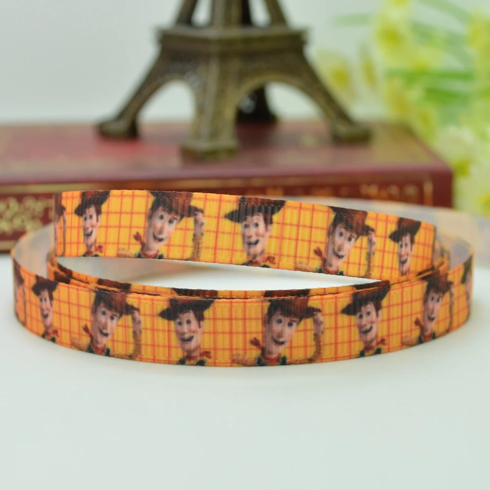 DUWES 3/" 9 мм мультфильм напечатанный grosgrain лента hai rbow DIY Ручная работа OEM 50YD - Цвет: A-0408