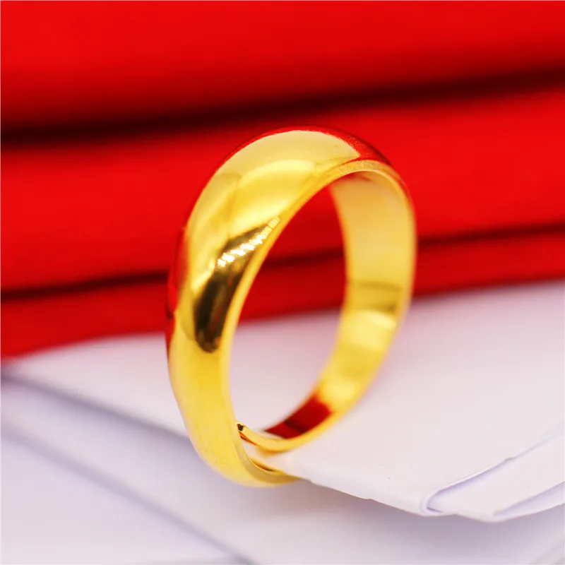 Глянцевое медное Золотое зеркальное кольцо с надписью Myanmar Shakin, глянцевое Открытое кольцо с печатью 999, мужское и женское золотое кольцо 24 K, свадебные ювелирные изделия