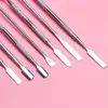 Hot sale 7 Types Stainless Cuticle Pusher Nail Art Stirring Polish Powder Blend Spatulas Tone Rods Manicure Remover Makeup Tools ► Photo 2/6