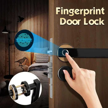 

Smart Silent Fingerprint Lock Door Zinc Alloy Interior Entry Anti-Theft Home Security Lock Door Access Control Electric Lock