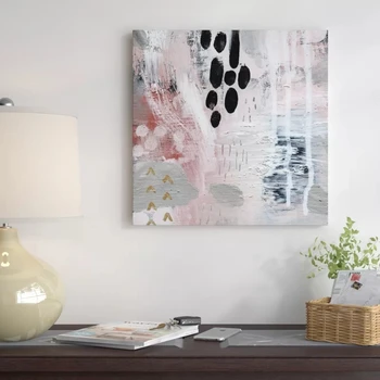 

Wall Pictures Clouds Canvas Footprint Posters Home Abstract Pink Black Decoration Modular Painting HD Printed Framed For Bedroom