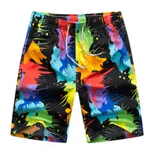 

Plus Size Summer Beach Shorts Pants Men Colorful Drawstring Swimming Trunks Board Shorts