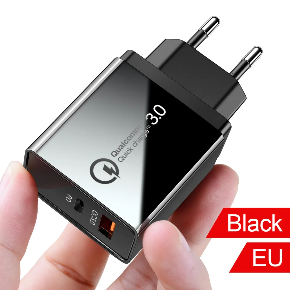 36 Вт USB зарядное устройство Quick Charge 4,0 PD 3,0 type C быстрое зарядное устройство US EU переходник супер зарядное устройство для iPhone 11 X XR XS 8 Xiaomi Mi 9 - Тип штекера: Black EU Charger