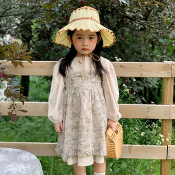 

Mihkalev 1-6Y Girl 2020 Spring Autumn Clothes Set Long Sleeve Dress +Sling Dress 2pes Kids Girls Fall Outfit Children Tracksuit