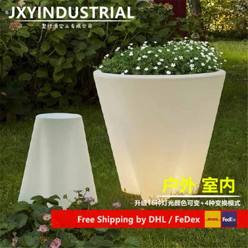 

LED Wine Buckets Glowing Flower Planter Pot RGBW Lighting Lamp with 24 keys remote control free shipping