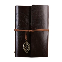 Luxurious PU Leather Spiral Notebook Journal - Refillable Diary & Planner Stationery Gift - Small 105x145mm (Light Brown)