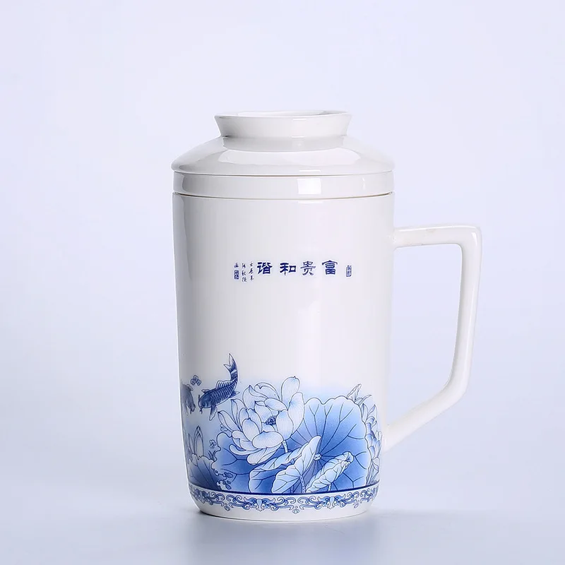 Новая стильная керамическая чайная чашка, кружка с фильтром, удобный для путешествий чайный набор кунг-фу офисная Питьевая утварь WSHYUFEI