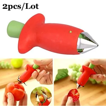 

2pcs Strawberry Huller Strawberry Top Leaf Remover Fruit Tomato Stalks Spillter Fruit Stem Remover Fruit Tools Kitchen Gadgets