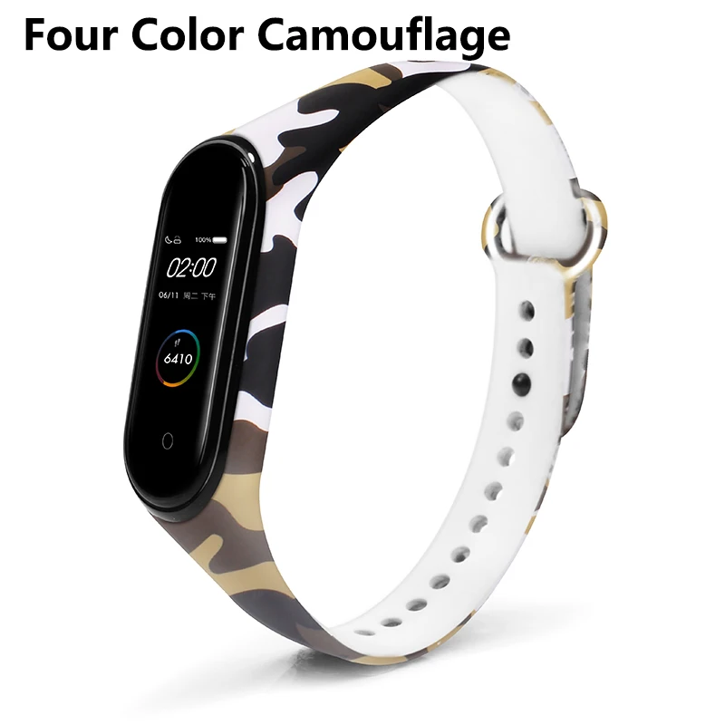 Four Color Camouflag BOORUI для xiaomi mi band 4 ремешок mi band 4 умные аксессуары mi Band 4 ремешок для xiaomi mi band 4 умные браслеты - Цвет: Four Color Camouflag
