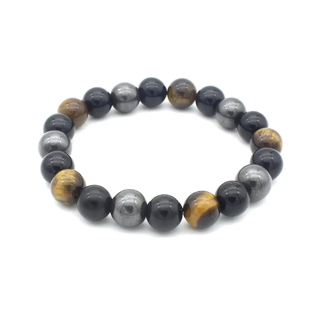 

Agnetic Health Bracelet 10mm Yellow Tiger Eye Obsidian Magnetic Health Bracelet 6190