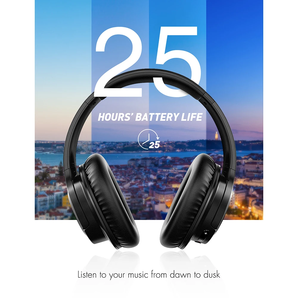 Mpow H7 Faltbar Kopfhörer Bluetooth Headset Pure Bass Stereo Mikrofon Freisprech
