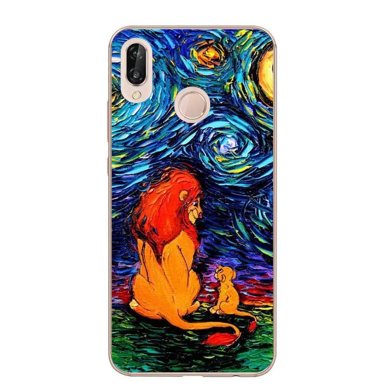 Милый Лев Король Луна Львы Simba чехол для Huawei P8 Lite P10 P10Lite P20 Lite P20Pro mate 10Lite mate 20Pro P30 Lite P30 Pro - Цвет: TPU