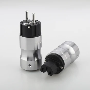 

Audiocrast pair P105BR HiFi Hi-end Female Male 3 wire Grounding plated rhodium EU IEC AC power plug connector