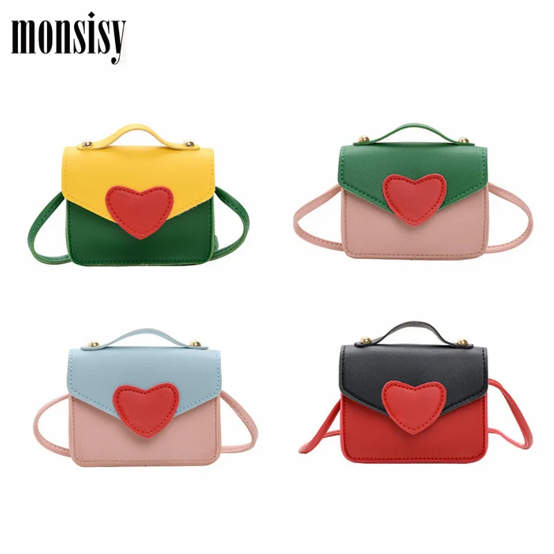 Monsisy/Детская сумка-кошелек для девочек, Детский кошелек для монет, сумка через плечо для малышей, сумка в стиле Лолиты с сердцем, мини-сумка на плечо