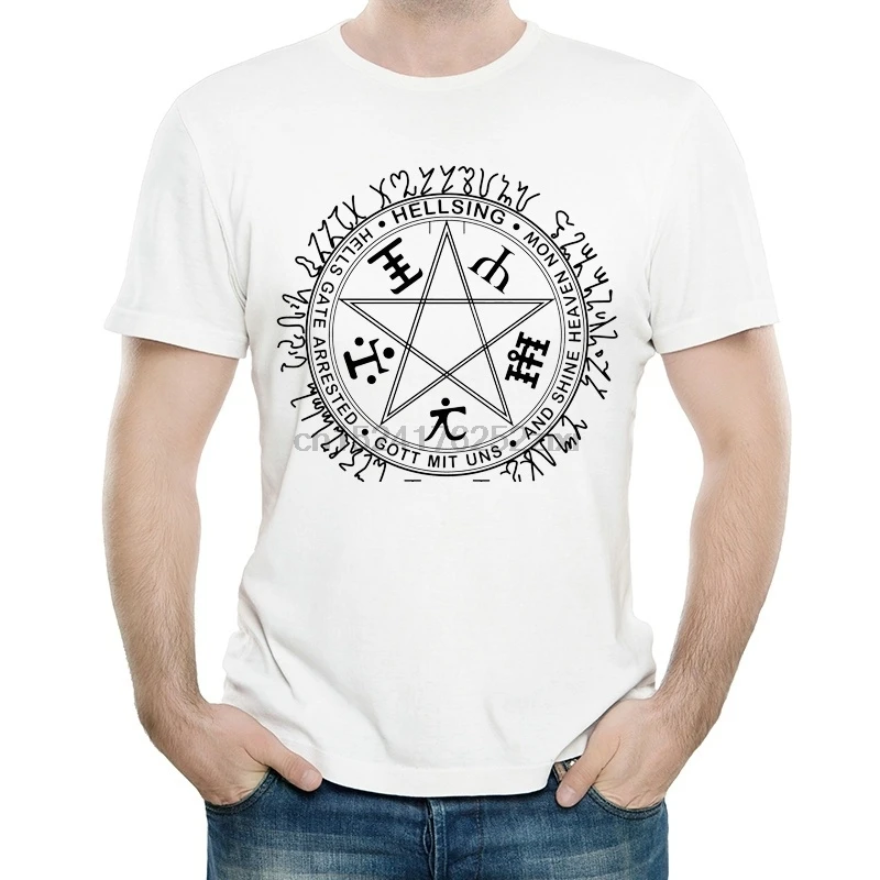 Colore Bianco футболка Moda Manica Corta Hellsing Футболка Топ Повседневная |