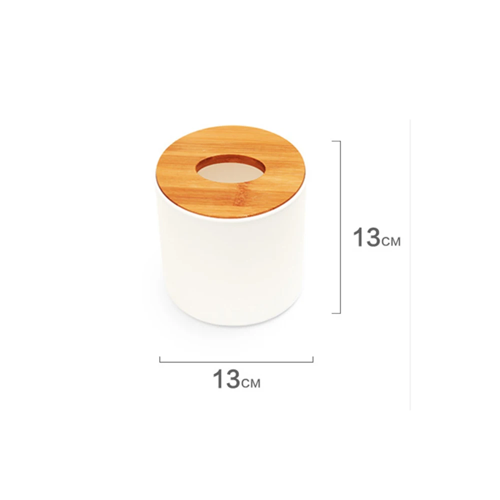 Removable Bamboo Wood Cover Plastic Tissue Box Holder Storage Organizer Fashion Tissue Holder Case for Home Decoration