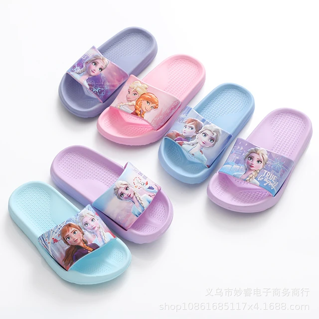 Disney children's sandals and slippers Frozen girls indoor home bathroom princess  elsa anna slippers - AliExpress