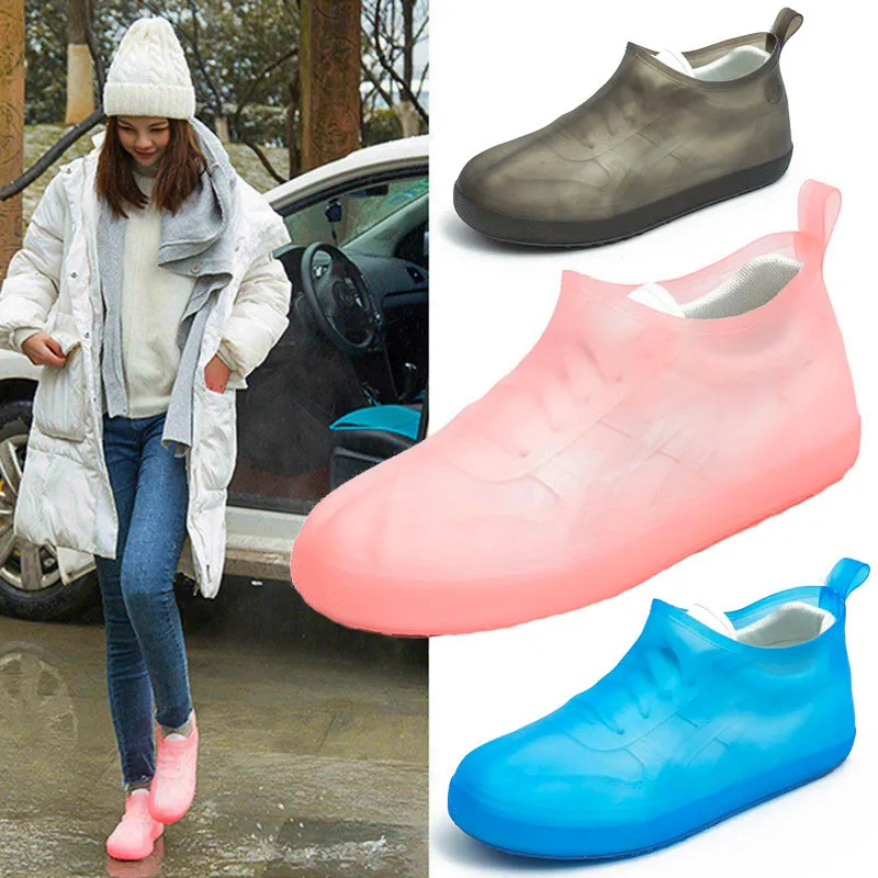 

CINESSD PVC Waterproof Silicon Shoe Cover Unisex Protectors Rain Boots Cover Children Slip-resistant Rubber Rain Boot Overshoes