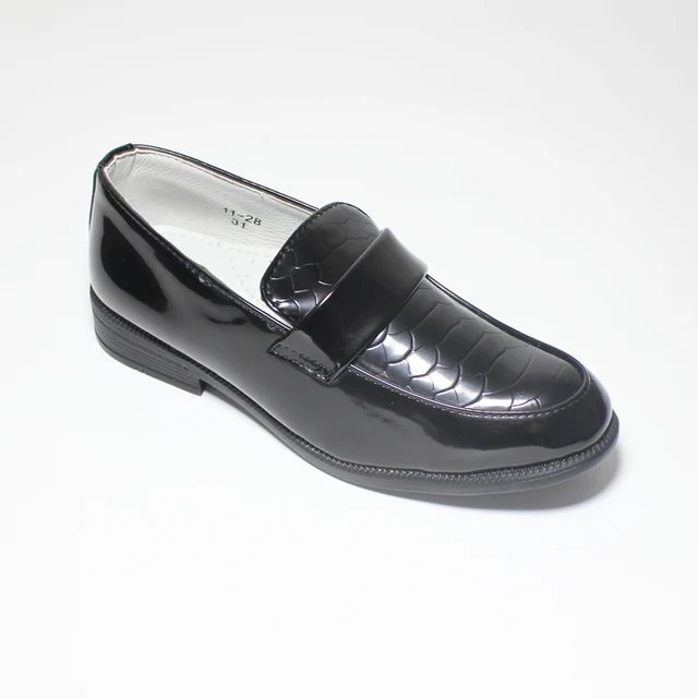 클래식 소년 페니로 퍼스 블랙 유니폼 드레스 슈즈