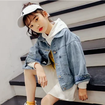 

Girls Denim Jacket Spring Wear 2020 New Child Sports Children's Wear Girl Spring Autumn Coat Tide Girls Spring and Autumn Tops 8