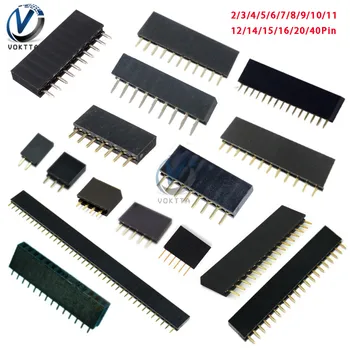 

10Pcs 2.54mm Single Row Pin Female Pin Header Socket 2p 3p 4p 5p 6p 7p 8p 9p 10p 11p 12p 14p 15p 16p 20p 40p Pin Connector