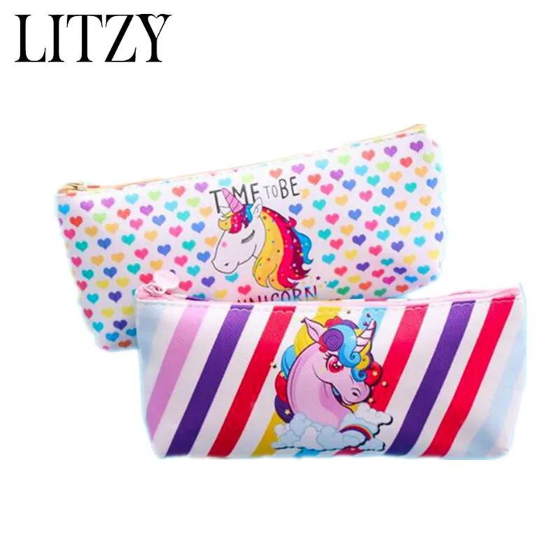 

Unicorn Pencil Case For Girls Students Cute Pencil Box Pencilcase Leather Pencil Bag School Supplies Stationery Gift School Tool