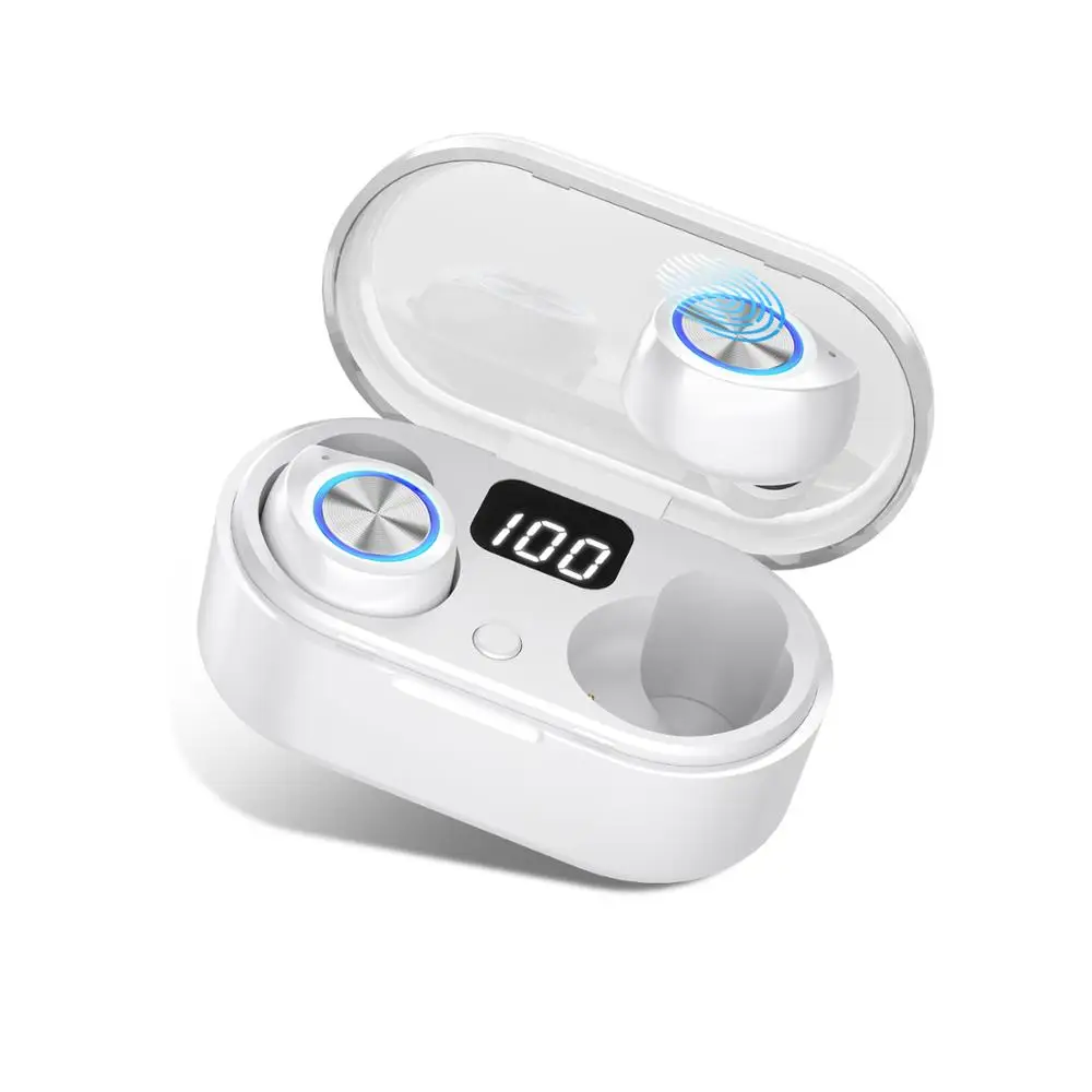 Bluetooth гарнитура TWS сенсорная с отпечатком пальца Hi Fi стерео Магнитная