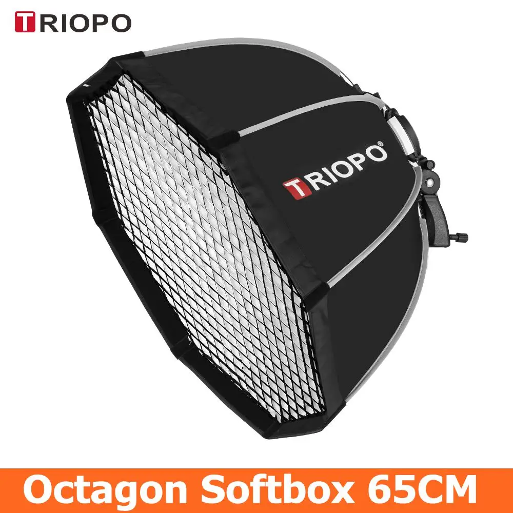 Восьмиугольный зонт софтбокс TRIOPO 65 см с сотовой сеткой для вспышки Godox speedlite