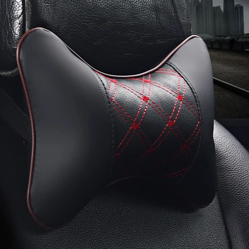 

1pc Leather Breathable Mesh Auto Car Neck Rest Headrest Cushion Pillow NEW Car Head Rest Seat Soft Headrest Pad Accessories