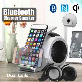 

3 in 1 Qi Wireless Fast Charger bluetooth Speaker Desktop Wireless Charger Speaker With Indicator Light For iPhone For Samsung