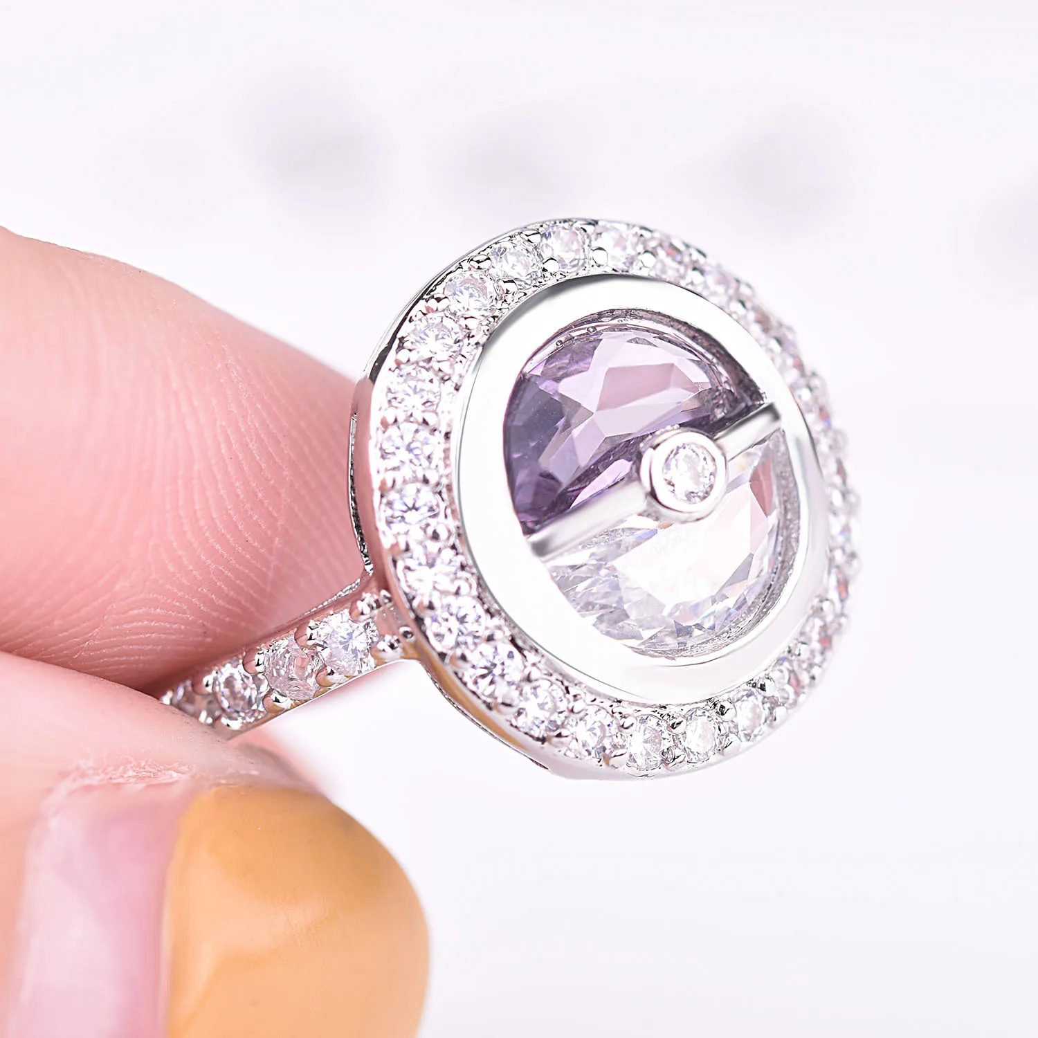2019 Новый Покемон Пикачу толкает мяч Bling Циркон Камень серебро милые кольца для