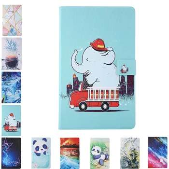 

For Amazon Kindle Fire HD10 2017 7th Tablet Case For Amazon HD 10 2017 2019 Print Cartoon Flip PU Leather Stand Cover Fundas