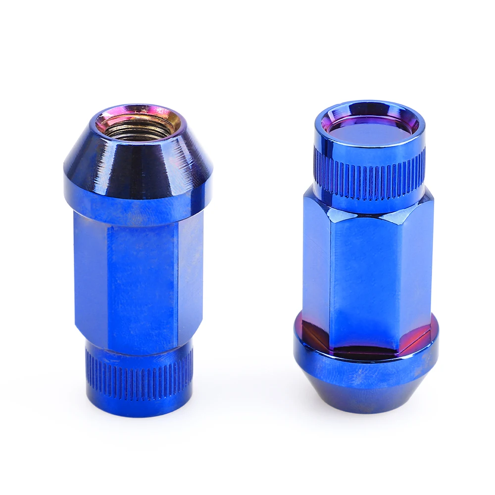 20 шт Bluing цвет M12 * 1 5 рифлёные гайки аксессуары JDM длина 50 мм 7075 T6 Алюминиевый