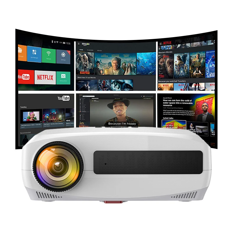Новый светодиодный проектор WZATCO C3 Android 10 0 Wi Fi Full HD 1080P 300 дюймов большой экран 3D