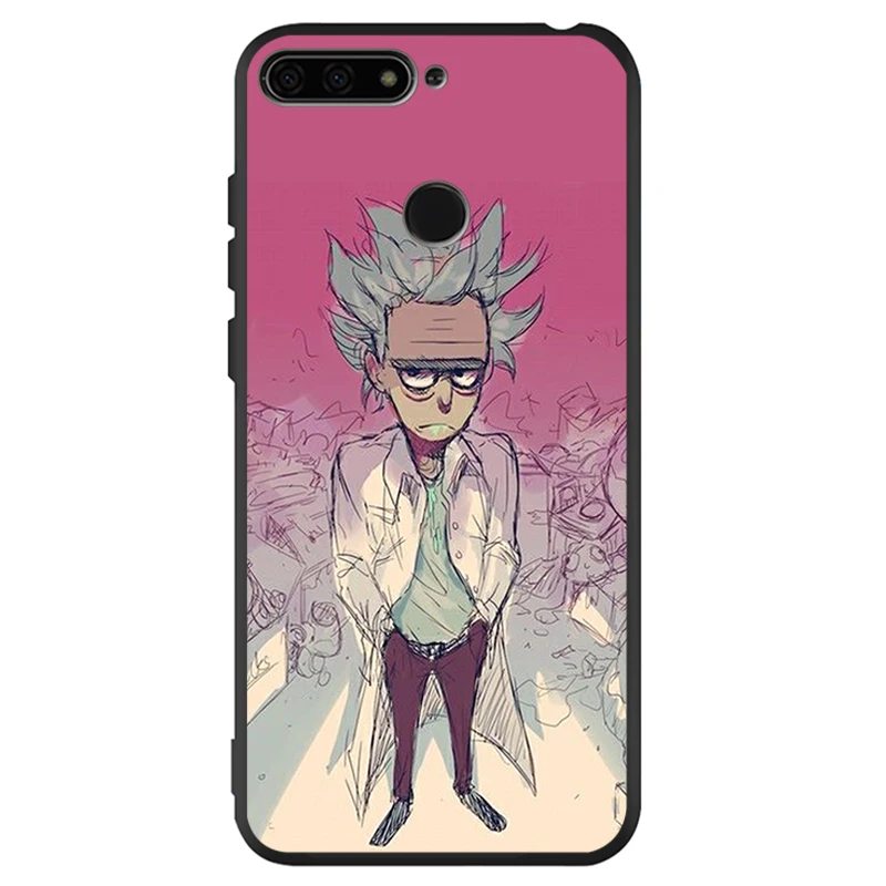 Черный силиконовый чехол Ricky Morty для телефона Huawei honor 30 8 8X 9 10 Lite 20 Mate Pro Y9 2018