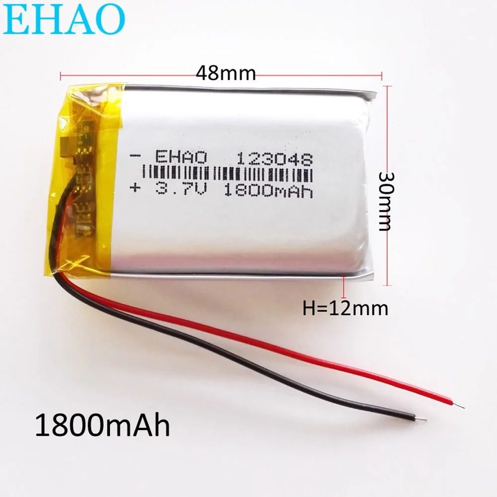 EHAO batterie LiPo Rechargeable, 123048 V, 3.7 mAh, Lithium polymère