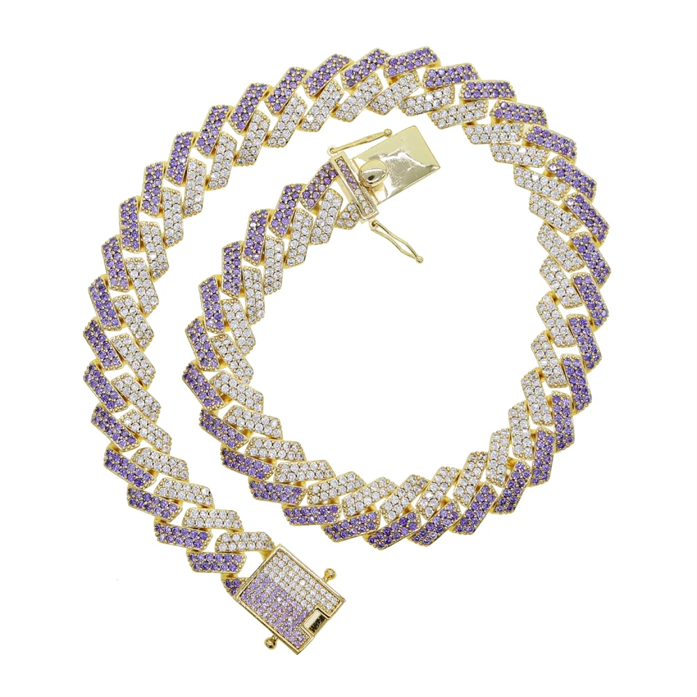 1" зубчатая лаборатория cz кубинская цепочка колье Тяжелая Льдом Из bling cz цепь хип хоп женские ювелирные изделия