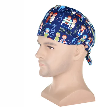 

Men's surgical caps Tooth Fairy Dentist Medical cap Hospital Work Hats 100% Cotton Veterinary Cap Clinic pharmacy Physician Hats
