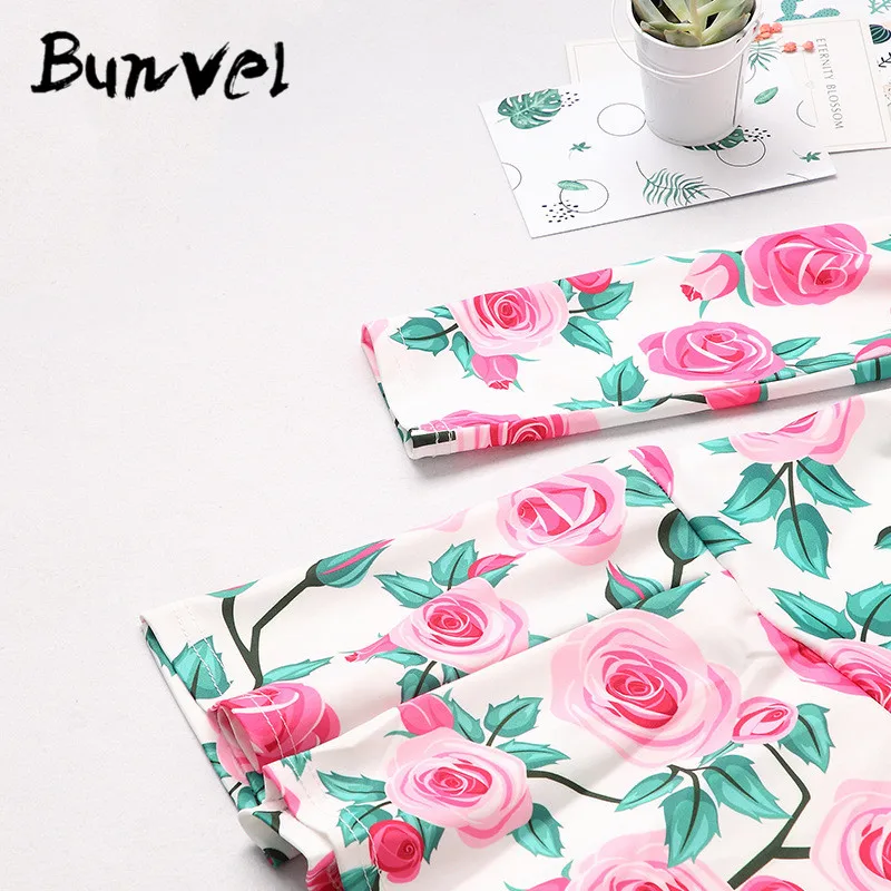 Bunvel/осенне-зимняя одежда «Мама и я»; винтажные платья для мамы и дочки с цветочным принтом; платья для новорожденных девочек