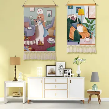 

Modern Art Tapestry Wall Hanging Aesthetic Nordic Style Small Tapestry Landscape College Dorm Wandteppich Room Decoration EB50GT