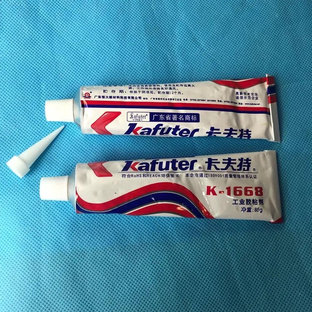 6PCS Genuine Kafuter K-1668 Industrial Glue 85g Electronic Components Positioned Fixed Adhesives Yellow Glue Retardant