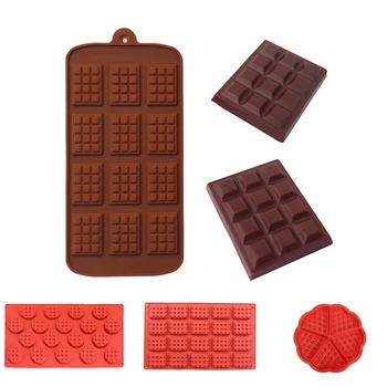 

4 Types Silicone Waffle Pudding Cake Chocolate Mold Fondant Molds Cake Decorating Tools Ice Tray Home Kitchen Baking Tools