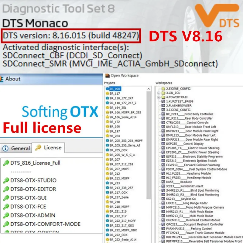 2020 06 последние DTS ccc V8.16 полная Лицензия для mb star c4 sd c5 vci c6 xentry/das загрузка и