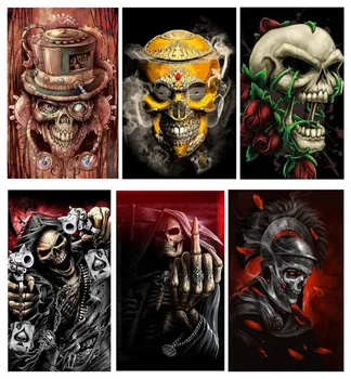 

5DDIY Diamond Painting Skull Admiral Landscape Set Home Decoration Needlework Boutique Gift