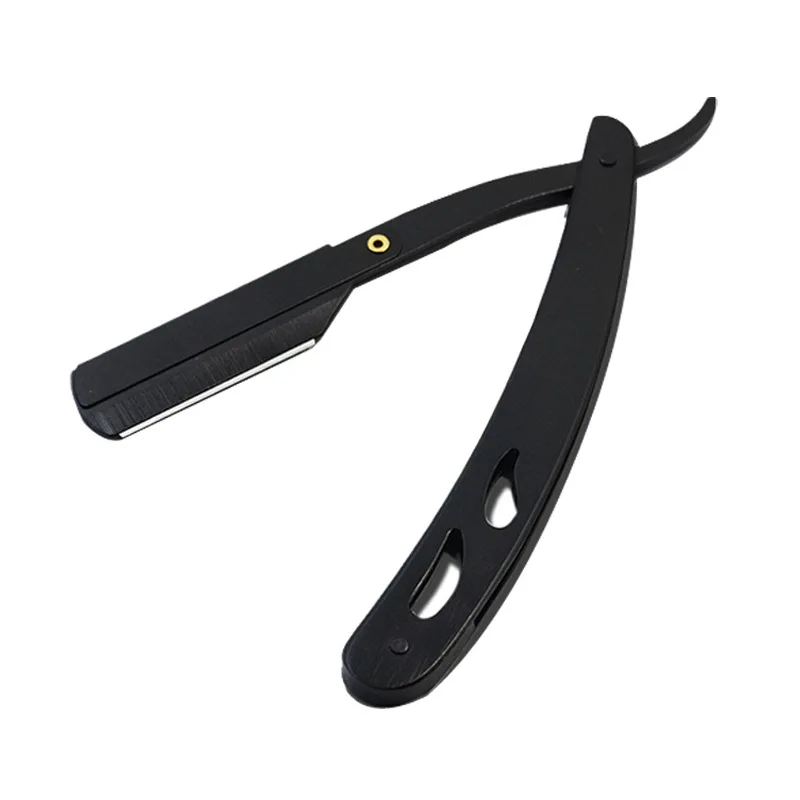 Black Vintage Razor Manual Razor Shaving Razor Eyebrow Trimmer Stainless Steel Razor Barber Knife Holder G1126 5
