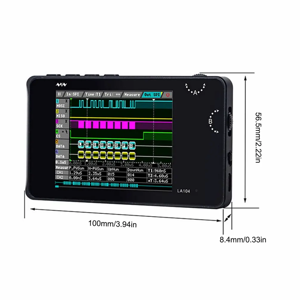 LA104 портативный цифровой логический анализатор SPI IIC PWM программируемый 100 МГц ПК на цифровой основе виртуального теста 4 канала обнаружения