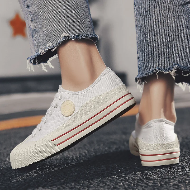 

Summer Hong Kong Style Men Shoes Breathable Trendy Shoes Casual Versatile Canvas Korean-style Solid Color Shoes Fashion
