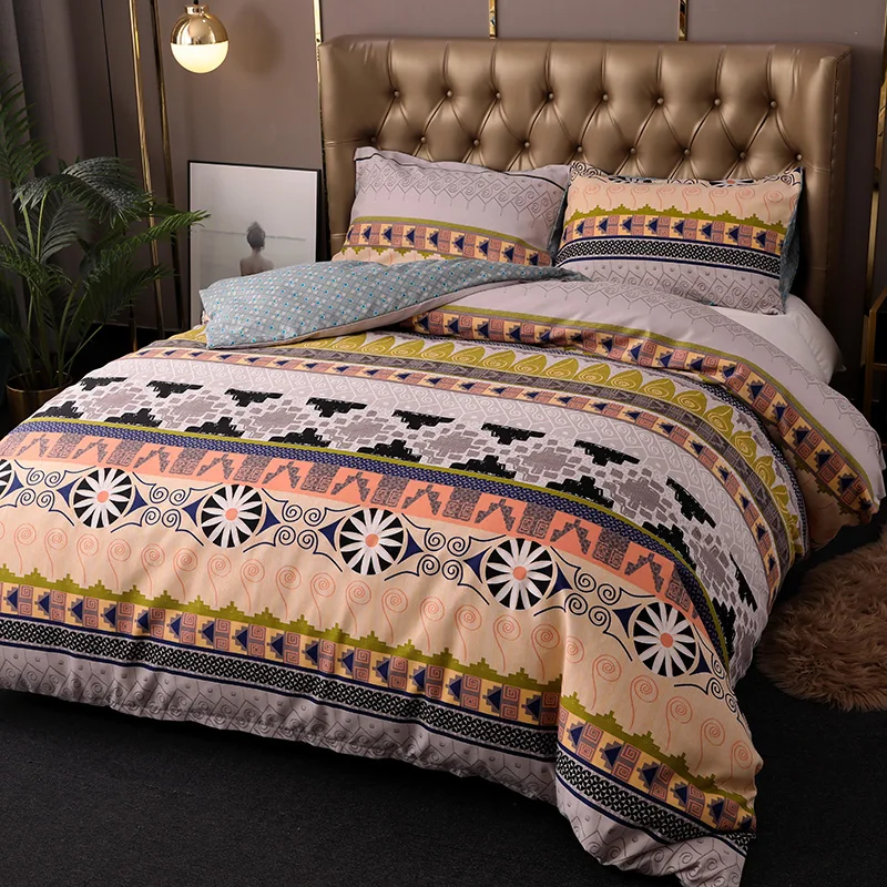 Bohemian Bedding Sets Folk-custom Mandala Duvet Cover Set Geometric Stripe Leopard Printing Bedlinens Bed Cover with Pillowcase